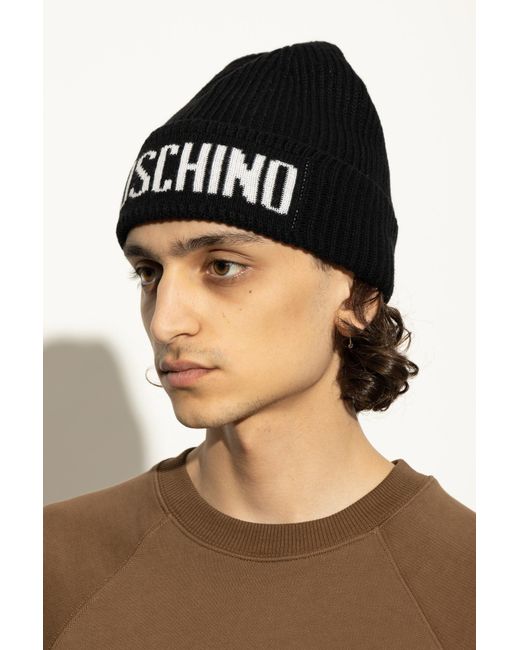 Moschino Black Cap With Logo