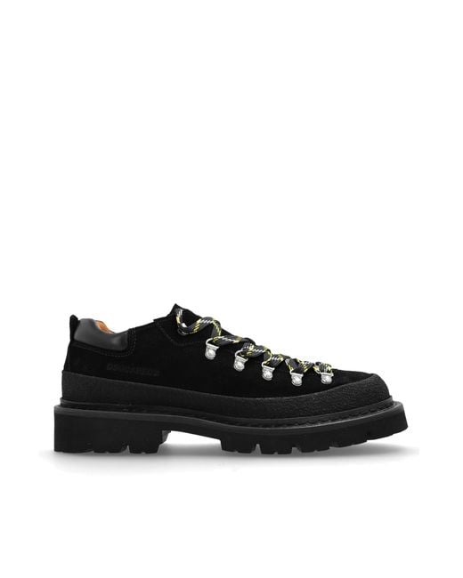 DSquared² Black Suede Shoes With Logo for men
