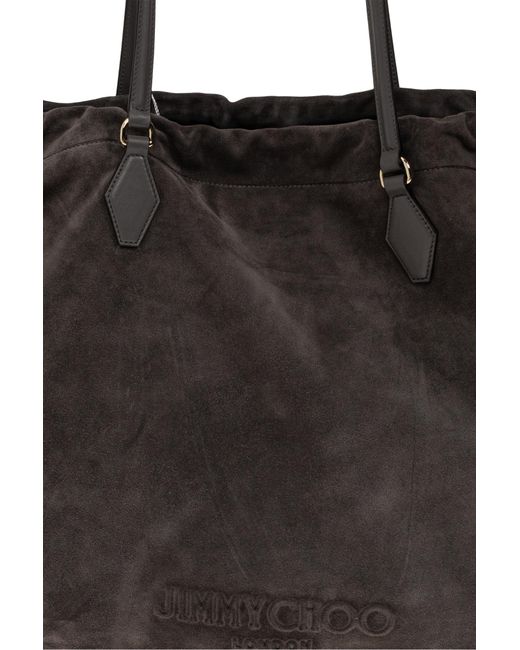 Jimmy Choo Gray 'Drawstring Large' Bag