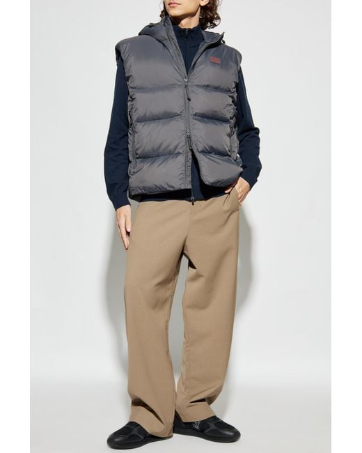 EA7 Gray Puffer Vest With Logo for men
