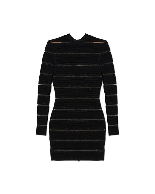 Balmain Black Dress With Shimmering Sequins