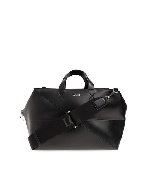 Loewe Black 'puzzle Fold' Shoulder Bag, for men