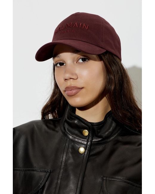 Balmain Red Baseball Cap