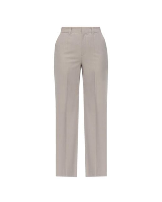 Victoria Beckham Gray Creased Trousers