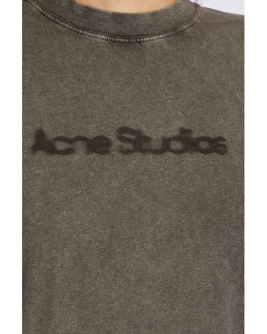 Acne Gray T-shirt With Logo,