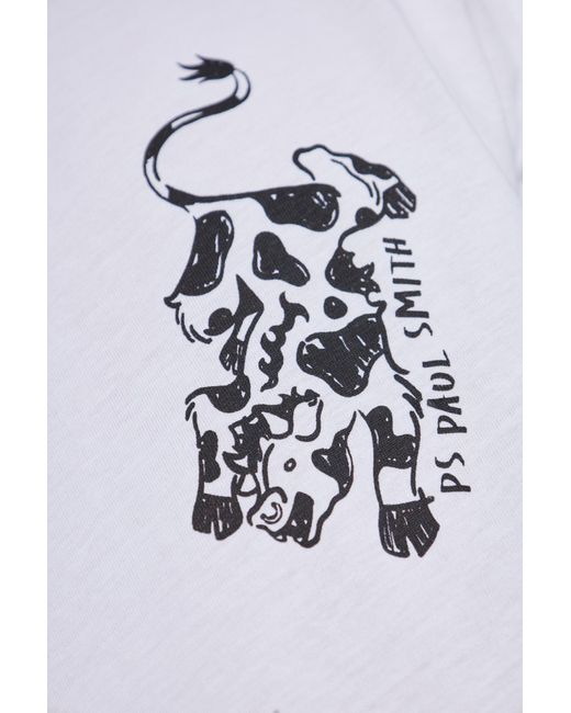 Paul Smith White T-Shirt With Print for men