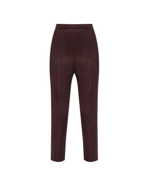Pleats Please Issey Miyake Red Pleated Trousers
