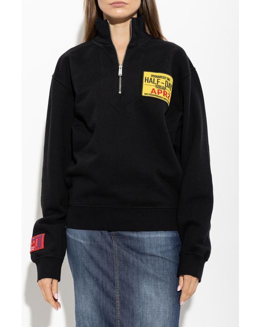 DSquared² Black Sweatshirt With Patch