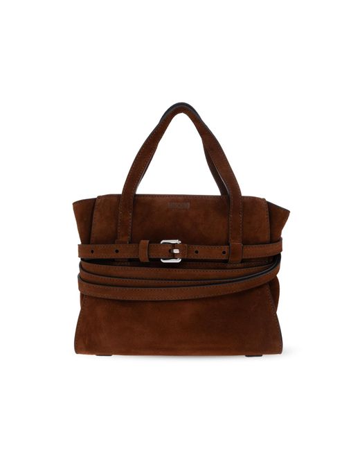 Moschino Brown Suede Handbag
