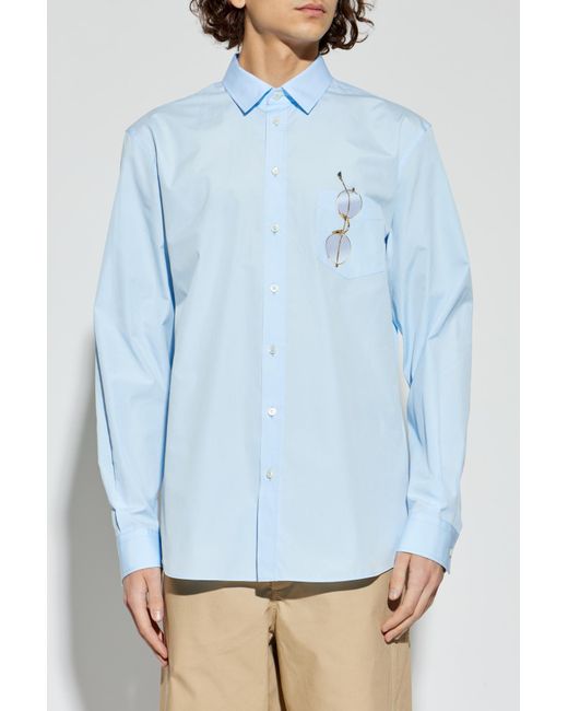 Moschino Blue Shirt With Pocket for men