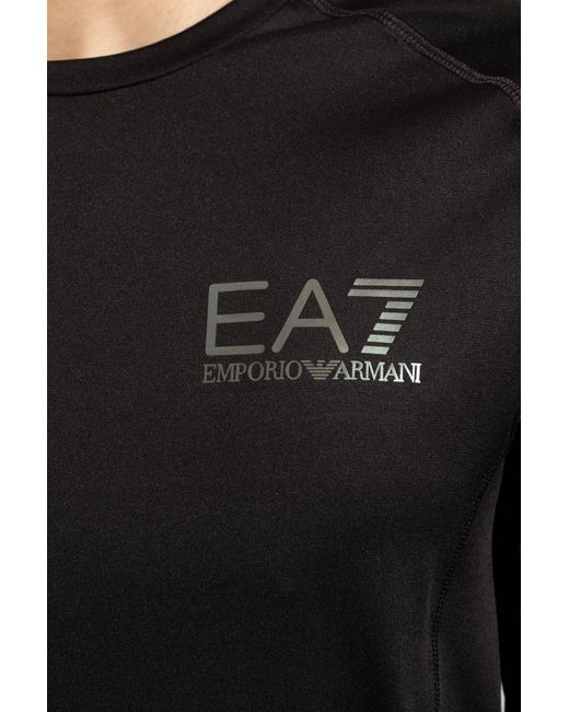 EA7 Black T-shirt With Logo, for men