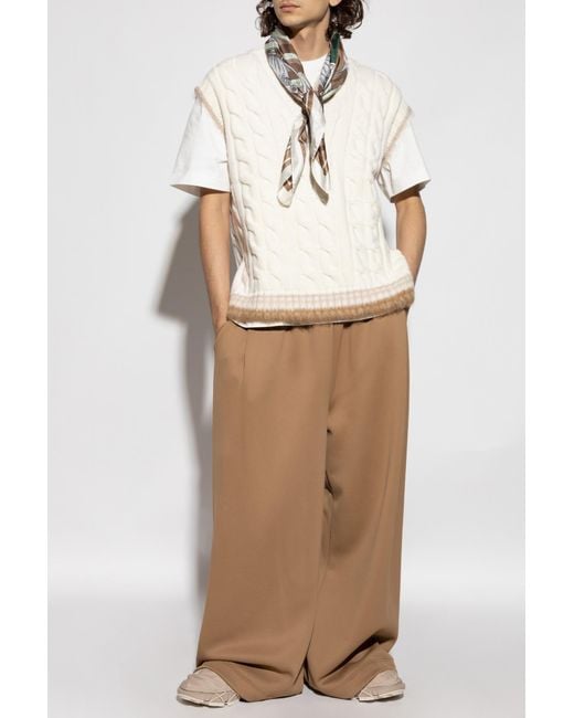 LACOSTE RUNWAY Natural Vest With A Decorative Weave for men