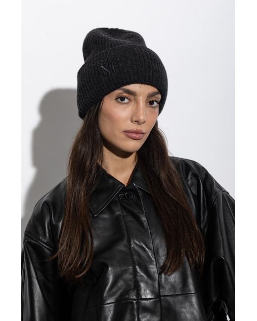 Max Mara Black Cashmere Hat 'Retina'