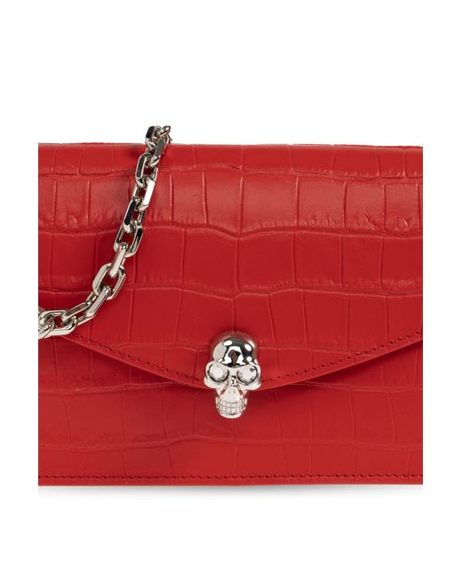 McQueen Red "Skull Mini" Bag