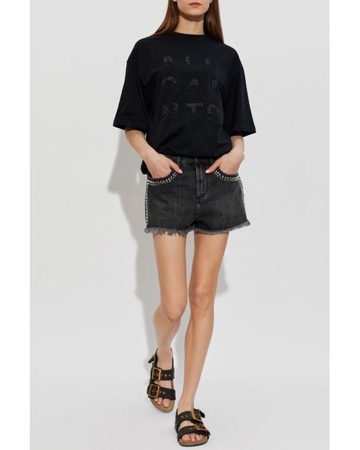 AllSaints Black T-Shirt 'Stacks Amelie'
