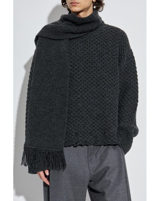 MM6 by Maison Martin Margiela Black Sweater With Wool Trim for men