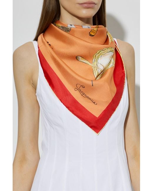 Jacquemus Orange Silk Scarf