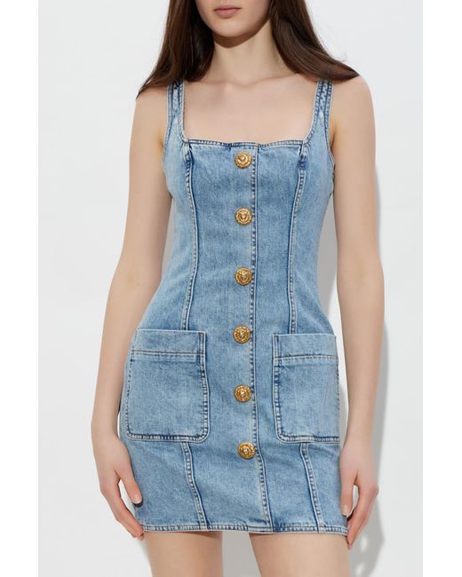 Balmain Blue Denim Dress