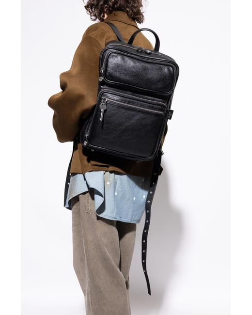 Acne Studios Leather Backpack 'Camero Gym' in Black | Lyst