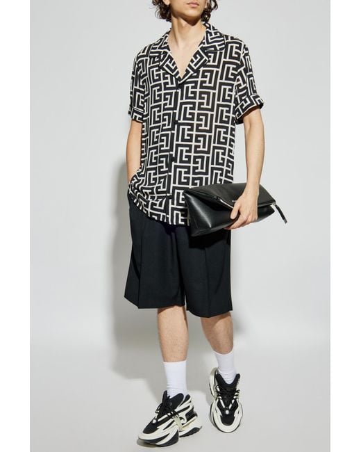 Balmain Black Short-Sleeve Shirt for men