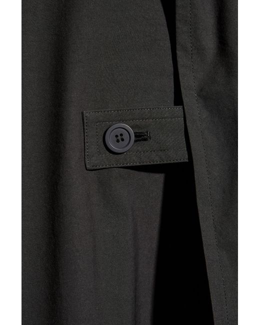 Homme Plissé Issey Miyake Black Coat With Stand-Up Collar for men