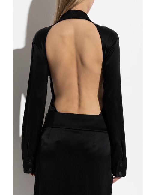Courreges Black Bodysuit With Pockets
