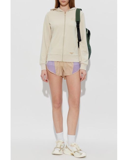 EA7 White Zip-Up Sweatshirt With Logo