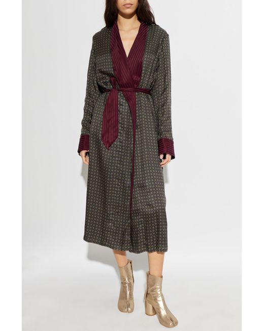 Maison Margiela Green Striped Coat