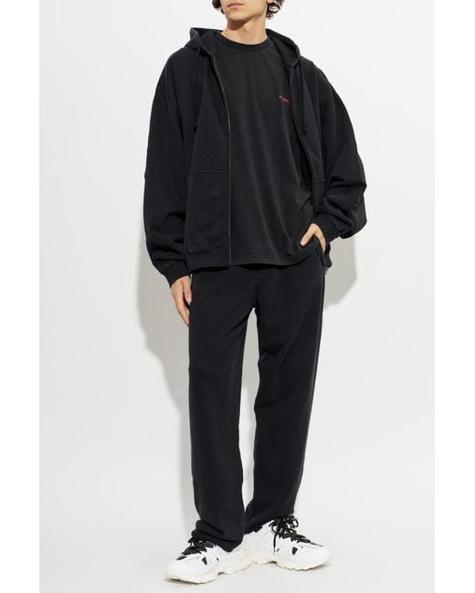 Vetements Black T-Shirt With Printed Logo for men