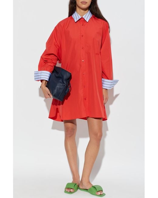 Loewe Red Shirt Dress