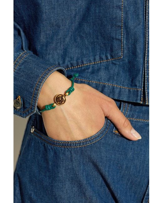 Versace Green Leather Bracelet