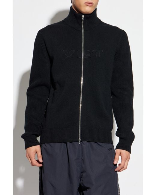 Vetements Blue Cardigan With A Zipper for men