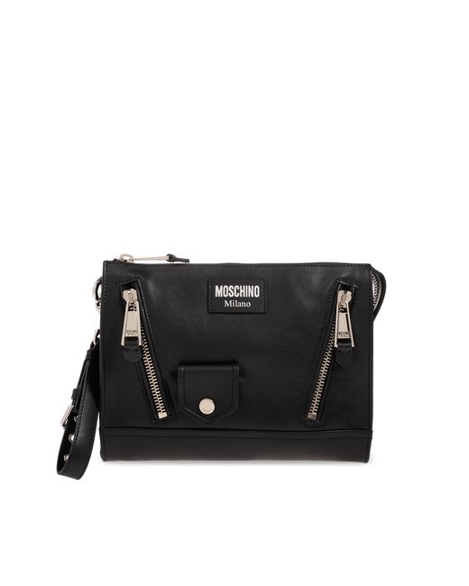 Moschino Black Handbag With Logo, for men