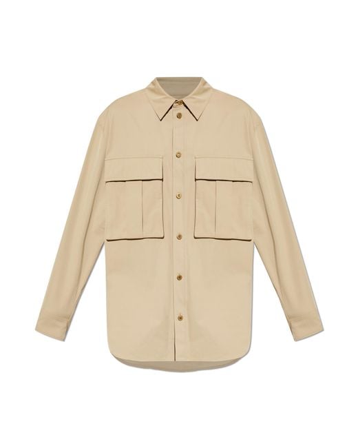 Balmain Natural Shirt With Pockets for men