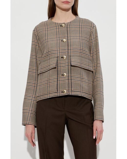Paul Smith Brown Blazer With A Check Pattern