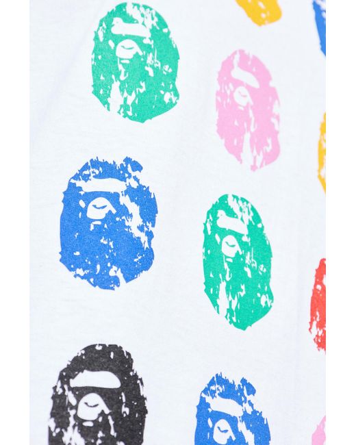 A Bathing Ape White T-Shirt With Print for men