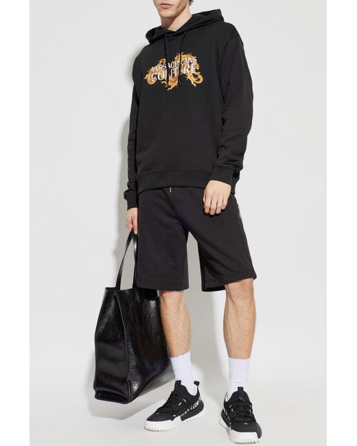 Versace Jeans Couture Black Sports Shoes With Printed Logo for men