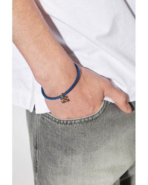 Off-White c/o Virgil Abloh Blue Leather Bracelet for men