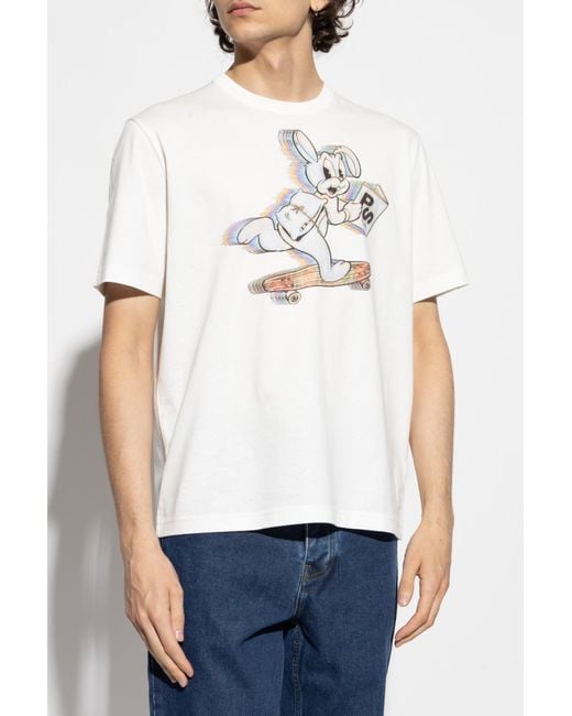 Paul Smith White T-Shirt With A Colorful Print for men