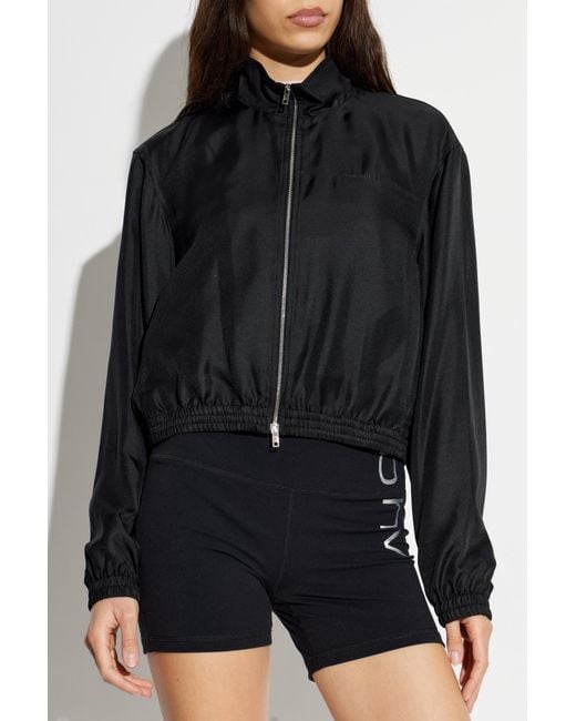 Alexander Wang Black Silk Jacket With Logo