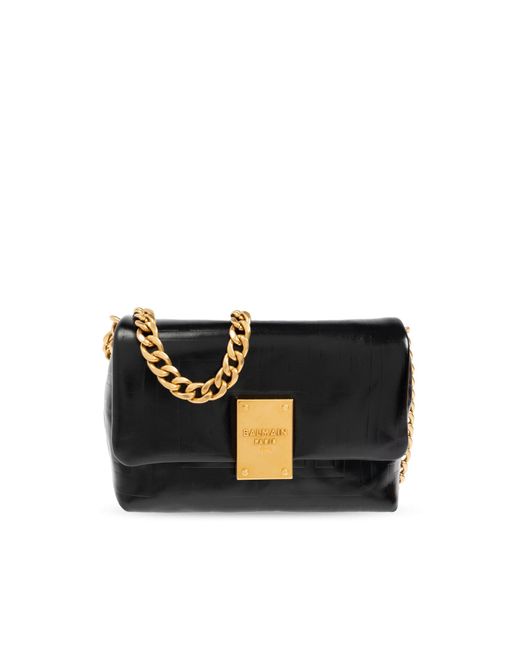 Balmain Black Shoulder Bag Flap Small