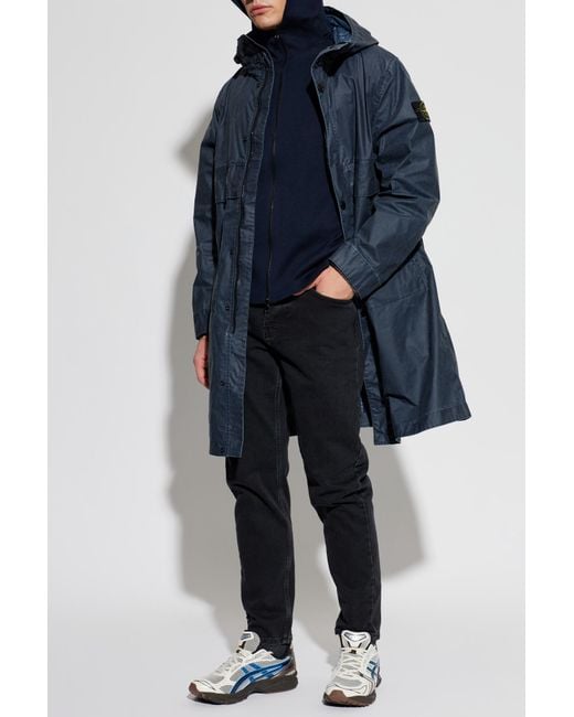 Stone Island Blue Hooded Cardigan for men