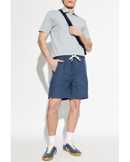 Eleventy Blue Linen Shorts for men