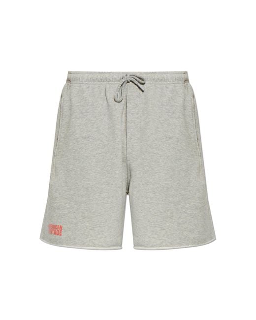 American Vintage Gray Shorts With Logo for men