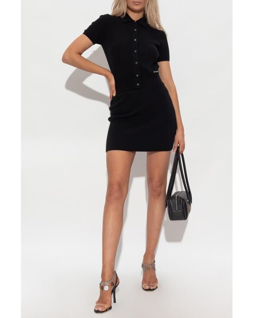 T By Alexander Wang Black Short Wool Skirt