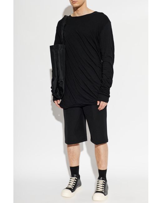 Rick Owens Black Wool Shorts for men