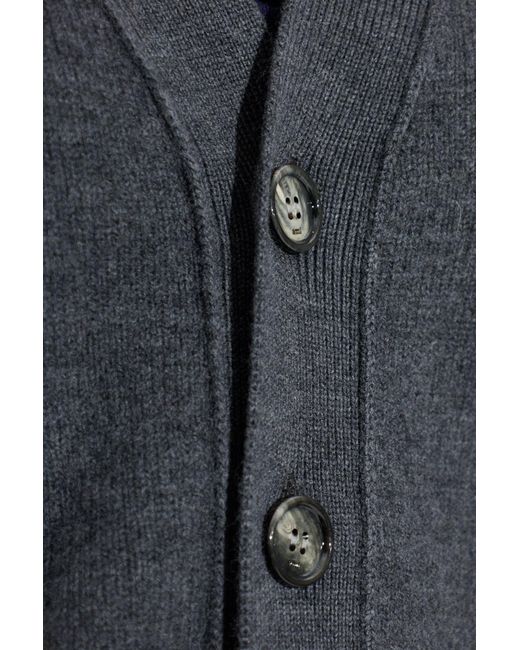 AMI Blue Wool Cardigan