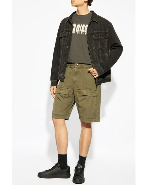 DIESEL Green Casual Shorts for men