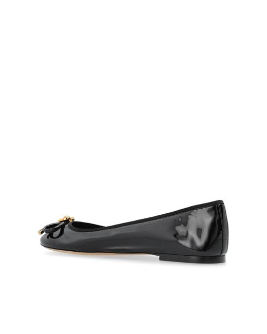 Versace Blue Leather Ballet Flats