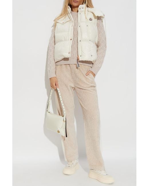 Moncler Natural Sweater With A Decorative Knit